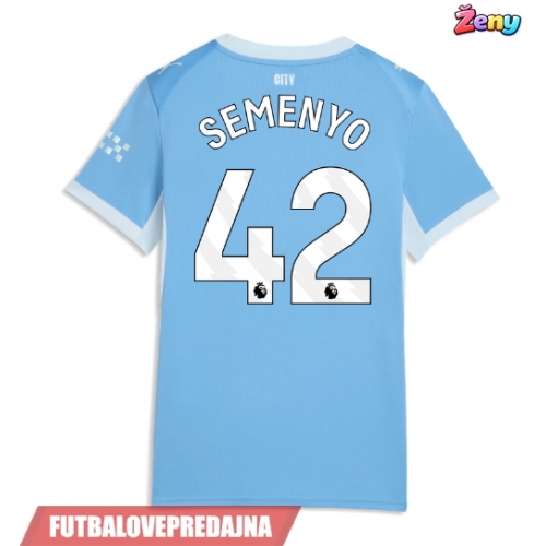 Lacne Ženy Futbalové dres Manchester City Antoine Semenyo #42 2026-27 Krátky Rukáv - Domáci